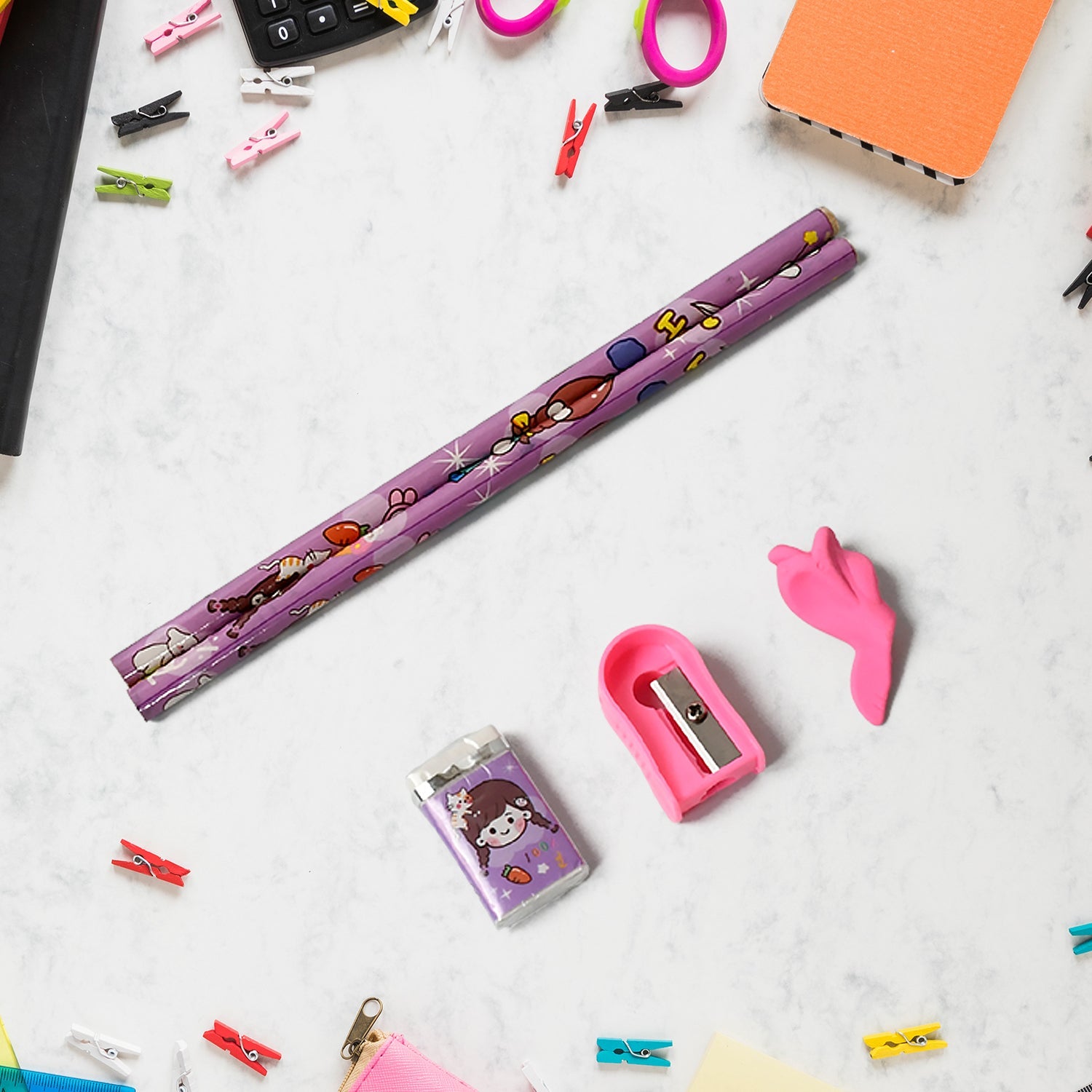 17526 Stationery Set for Girls and Boys | Kids Return Gift - 7 In 1 School Items For Kids-Pencils, Eraser, Sharpener, Pouch, Pencil Extender | Birthday Gift Idea Stationary Kit Set for School Kids (Pack of 7 Pcs Set) 17526 Stationery Set for Girls and Boys | Kids Return Gift - 7 In 1 School Items For Kids-Pencils, Eraser, Sharpener, Pouch, Pencil Extender | Birthday Gift Idea Stationary Kit Set for School Kids (Pack of 7 Pcs Set)